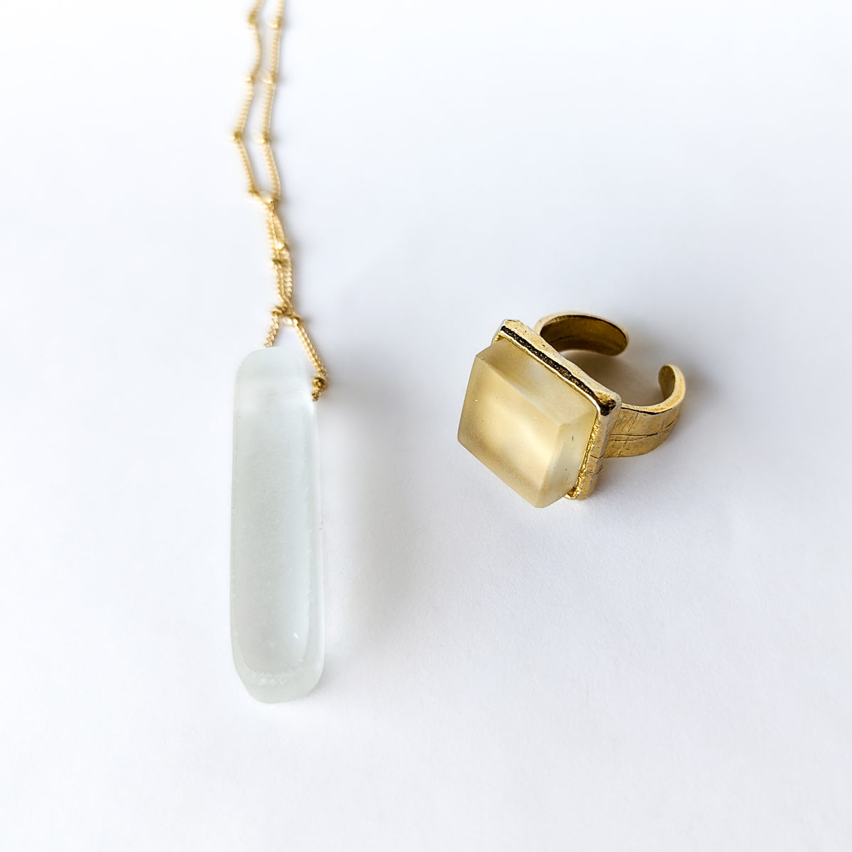 Ultimate Cocktail Ring Cube Glass Silver Ring by Smart Glass Jewelry