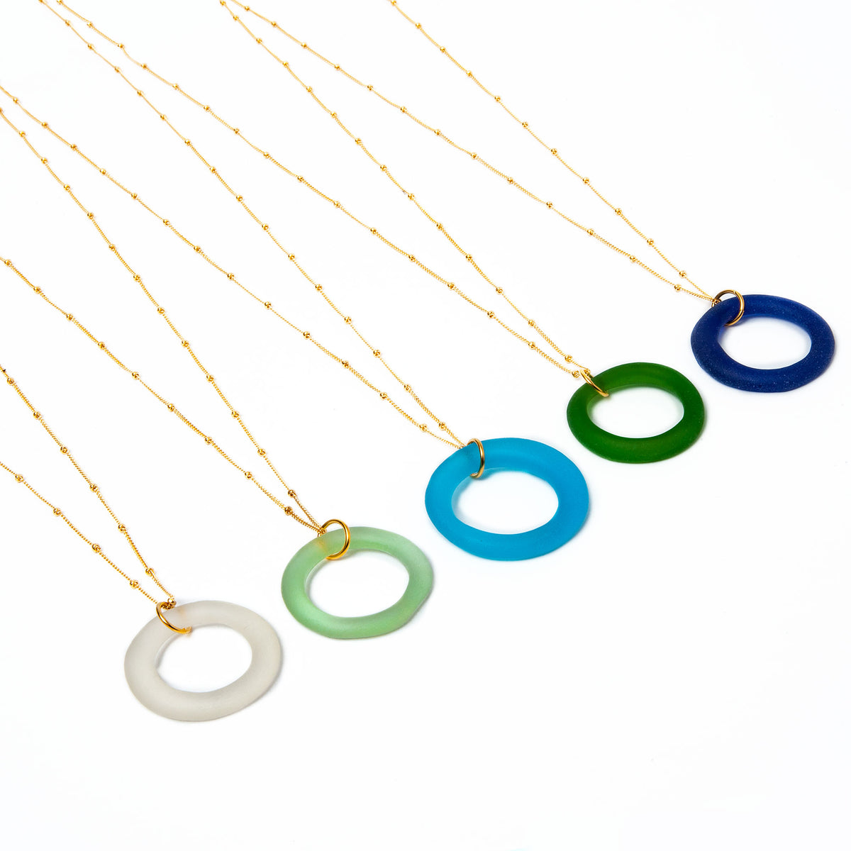 gold seaglass style simple necklace Smart Glass Jewelry